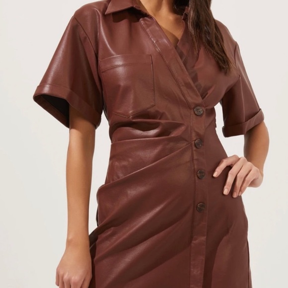 Astr the label terra faux leather midi dress XS - Picture 4 of 4